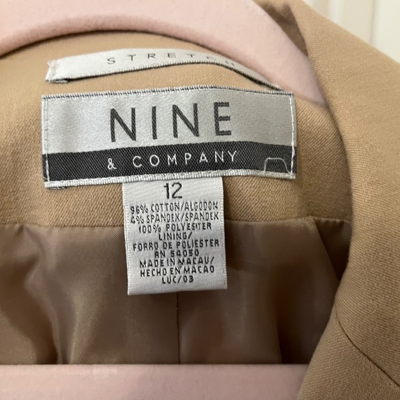 Khaki Cotton Spandex Blazer - Picture 2 of 6